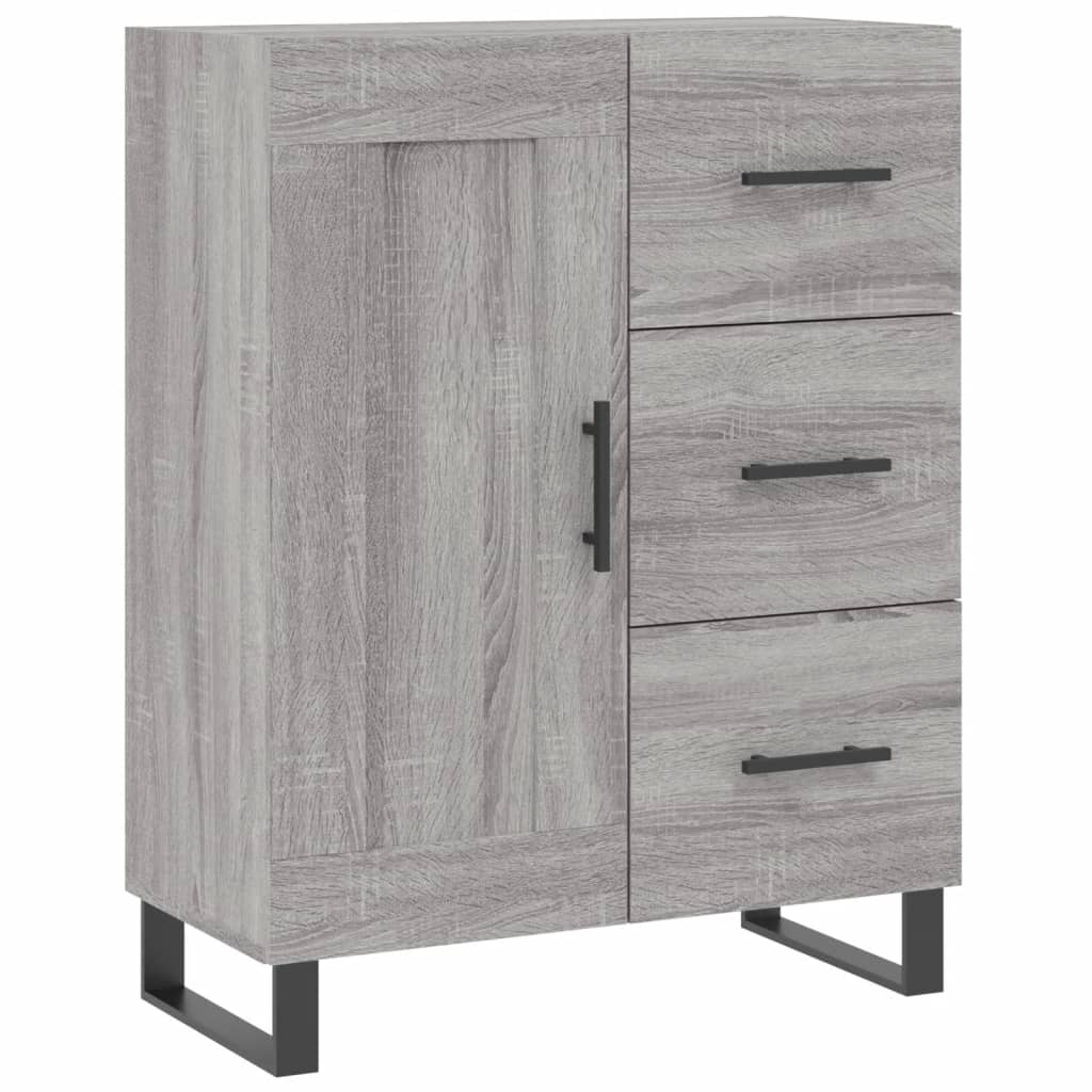 højskab 69,5x34x180 cm konstrueret træ grå sonoma-eg