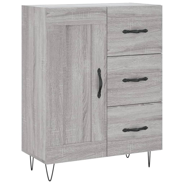 højskab 69,5x34x180 cm konstrueret træ grå sonoma-eg
