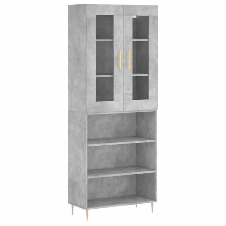 højskab 69,5x34x180 cm konstrueret træ betongrå