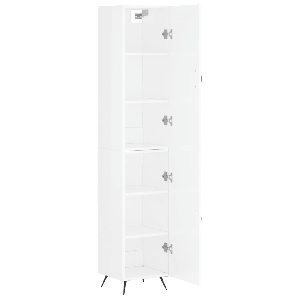 skab 34,5x34x180 cm konstrueret træ hvid højglans