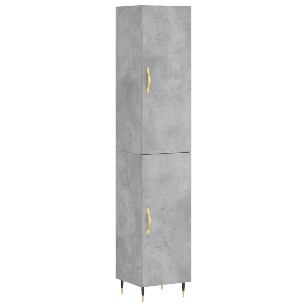 skab 34,5x34x180 cm konstrueret træ betongrå