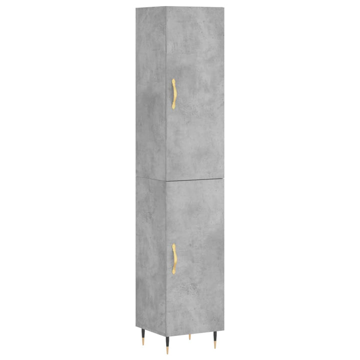 skab 34,5x34x180 cm konstrueret træ betongrå
