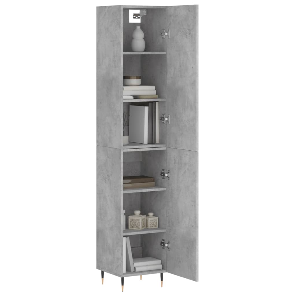 skab 34,5x34x180 cm konstrueret træ betongrå
