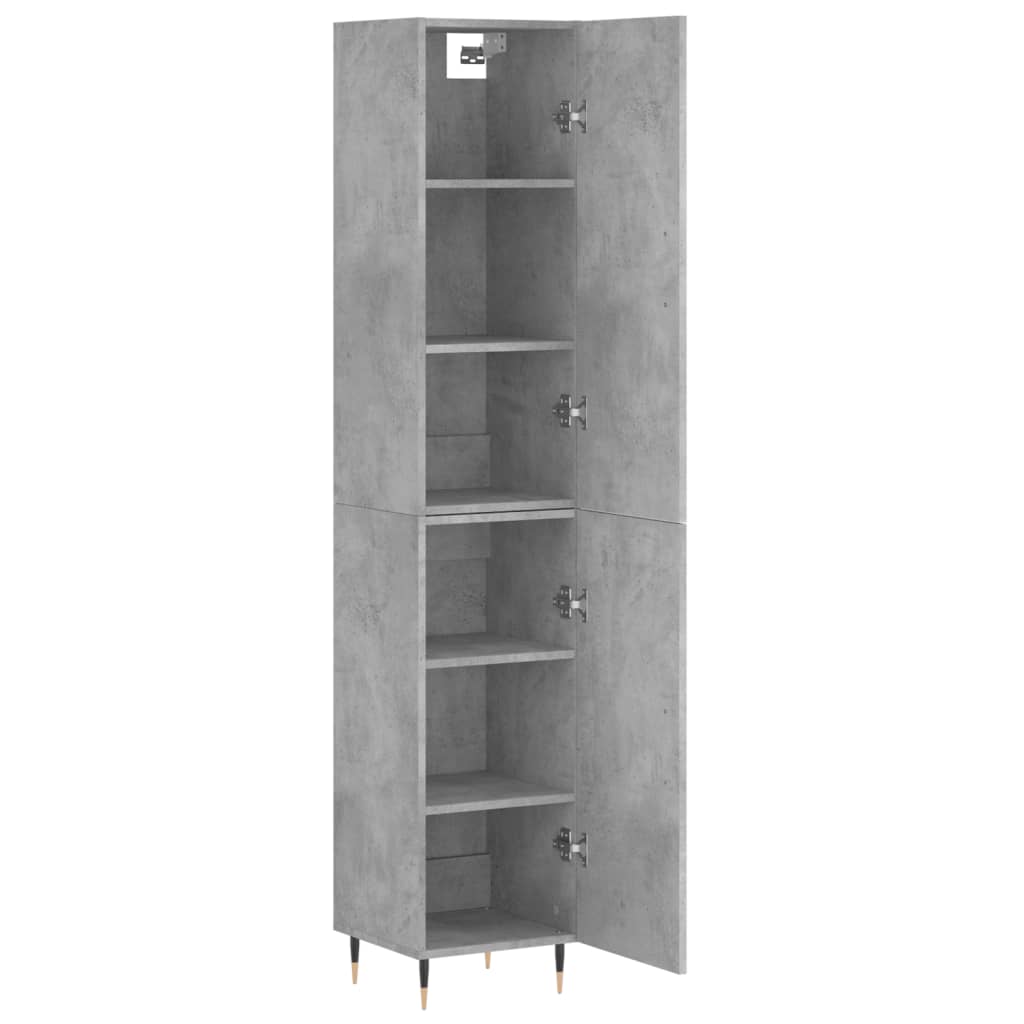 skab 34,5x34x180 cm konstrueret træ betongrå