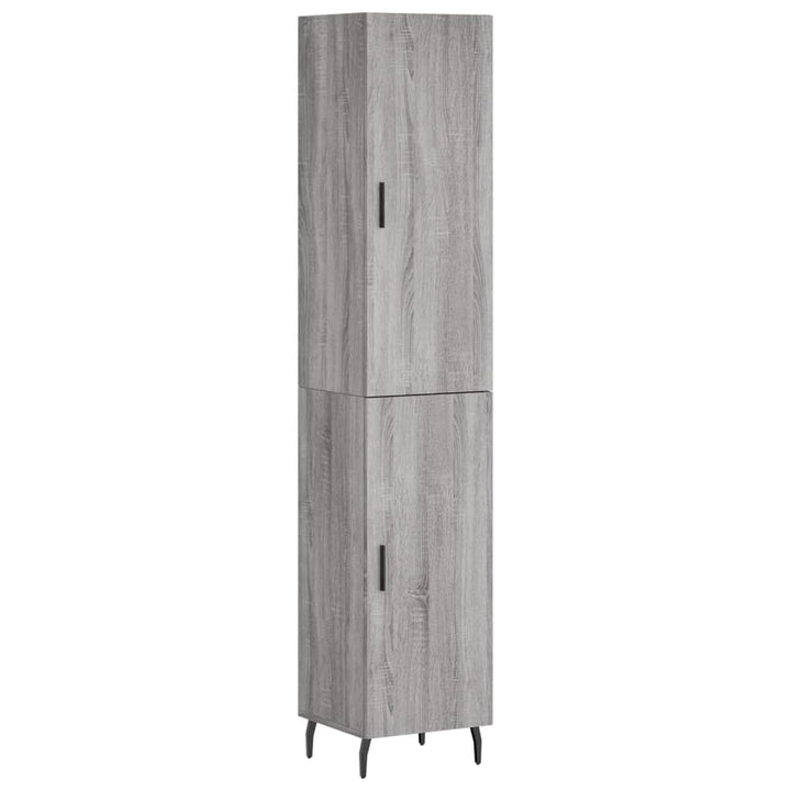højskab 34,5x34x180 cm konstrueret træ grå sonoma-eg