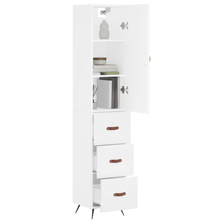 skab 34,5x34x180 cm konstrueret træ hvid