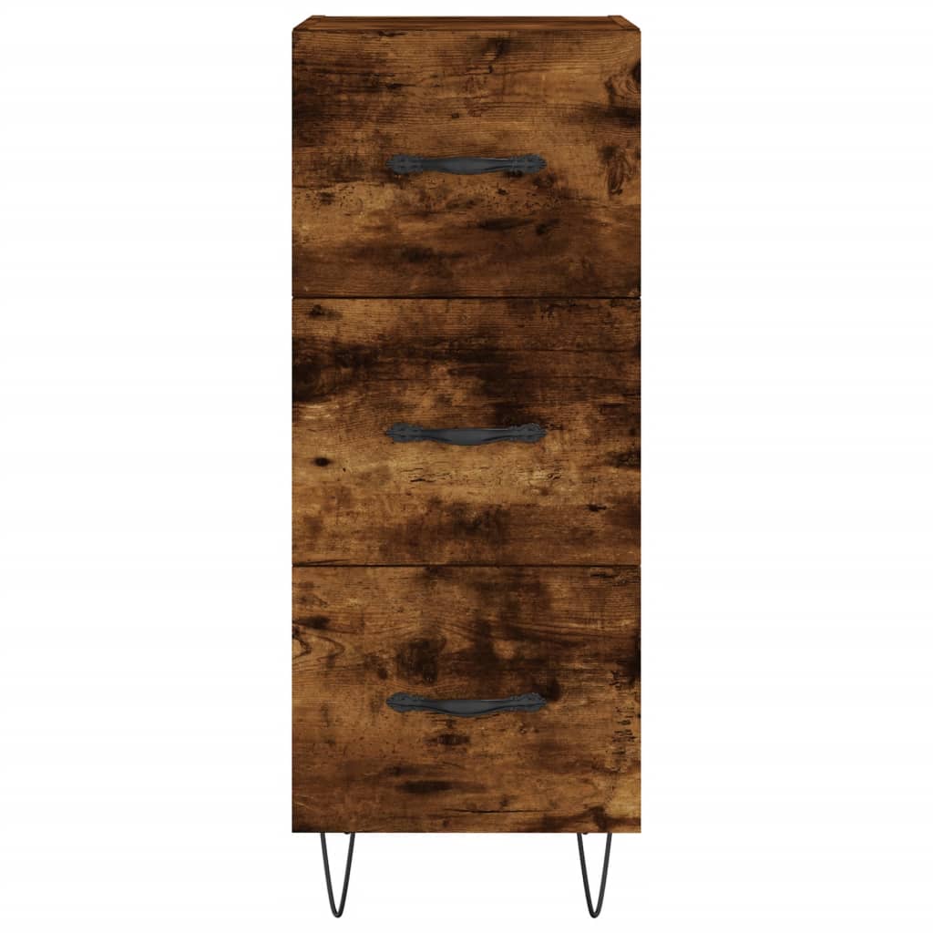 skab 34,5x34x180 cm konstrueret træ røget egetræ