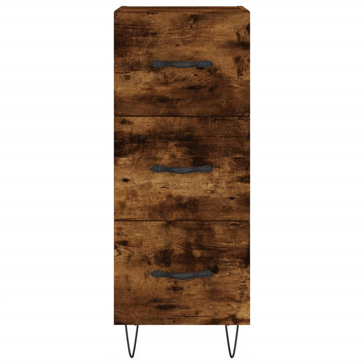 skab 34,5x34x180 cm konstrueret træ røget egetræ