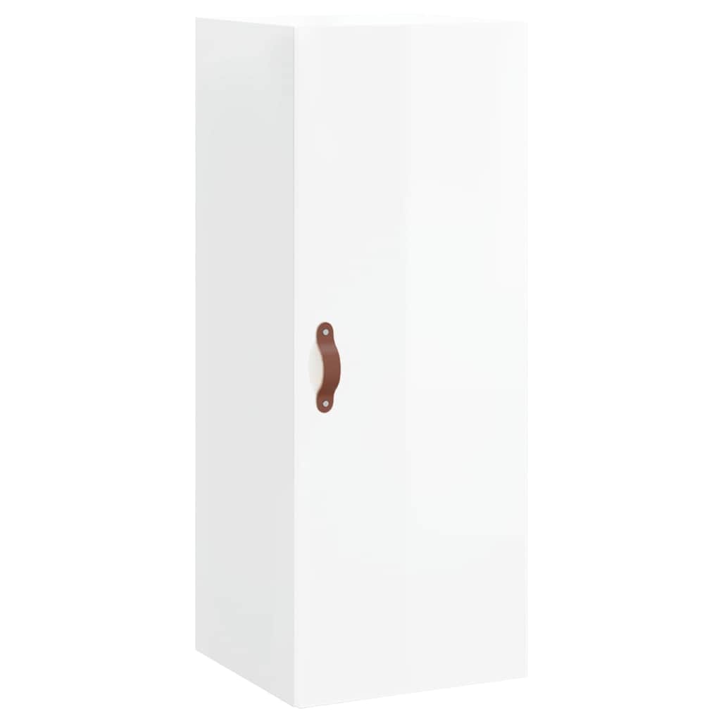 skab 34,5x34x180 cm konstrueret træ hvid højglans