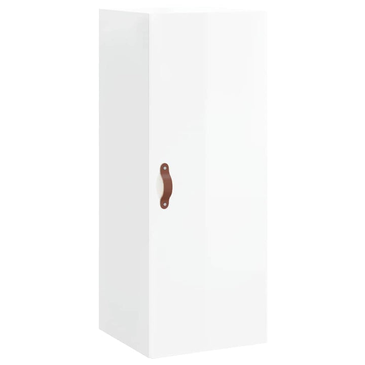skab 34,5x34x180 cm konstrueret træ hvid højglans