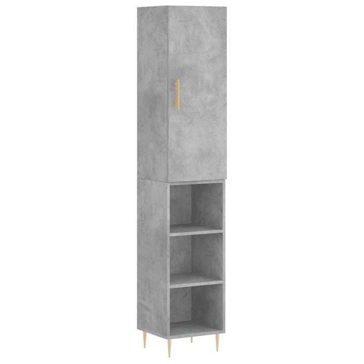 skab 34,5x34x180 cm konstrueret træ betongrå