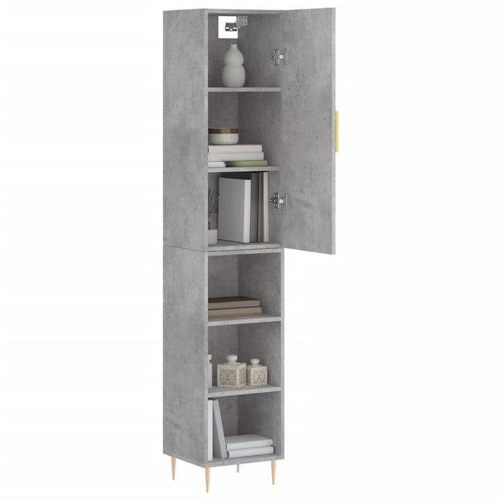 skab 34,5x34x180 cm konstrueret træ betongrå