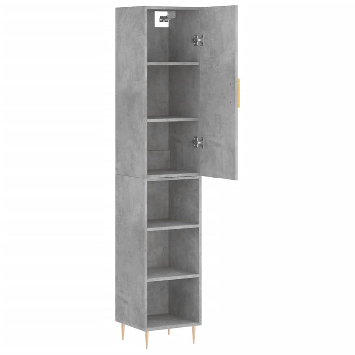 skab 34,5x34x180 cm konstrueret træ betongrå