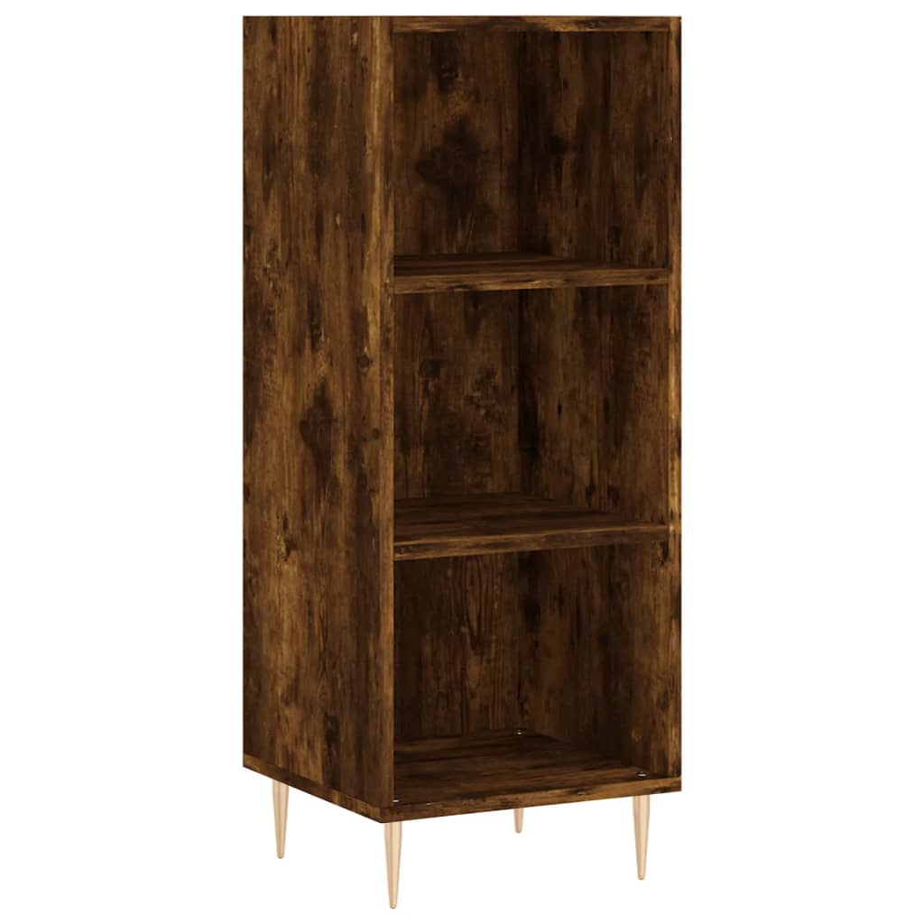 skab 34,5x34x180 cm konstrueret træ røget egetræ