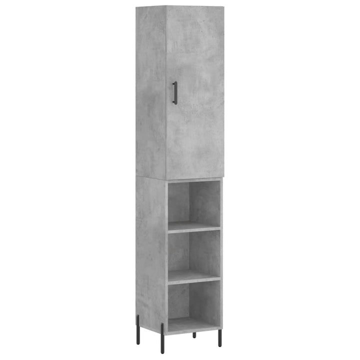 skab 34,5x34x180 cm konstrueret træ betongrå