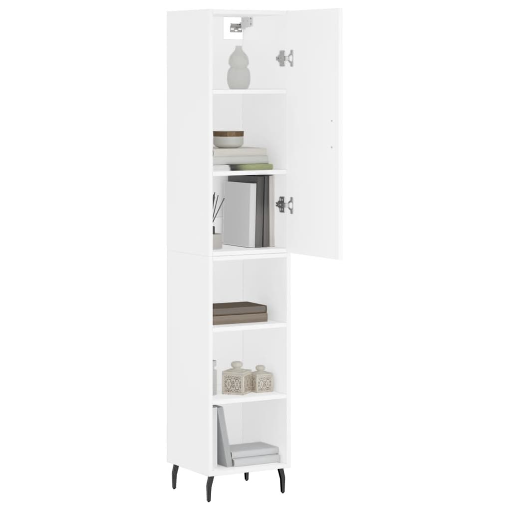skab 34,5x34x180 cm konstrueret træ hvid