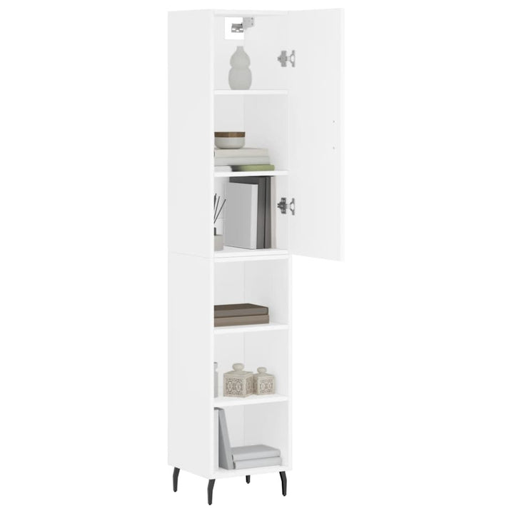 skab 34,5x34x180 cm konstrueret træ hvid