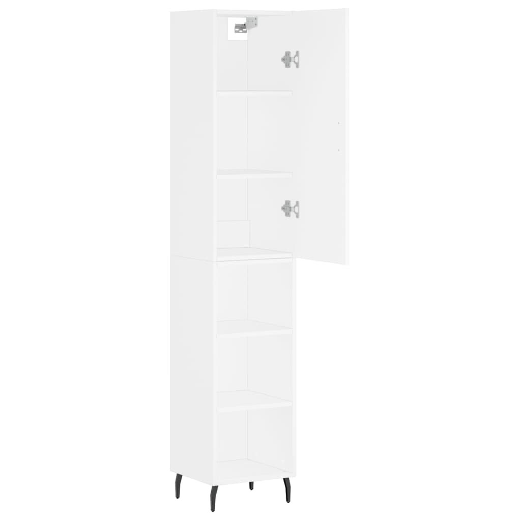 skab 34,5x34x180 cm konstrueret træ hvid