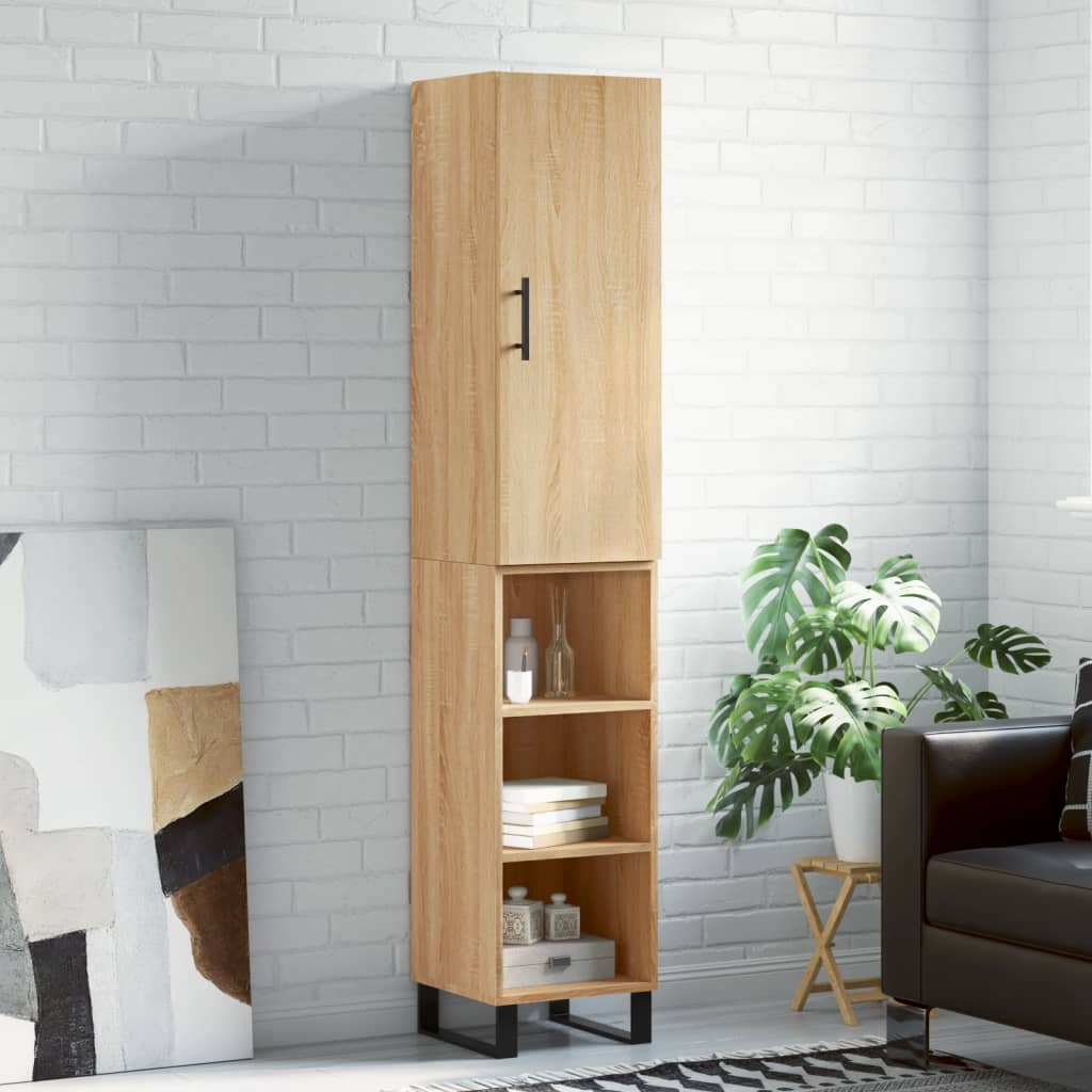 skab 34,5x34x180 cm konstrueret træ sonoma-eg