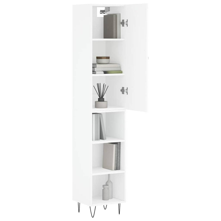 skab 34,5x34x180 cm konstrueret træ hvid
