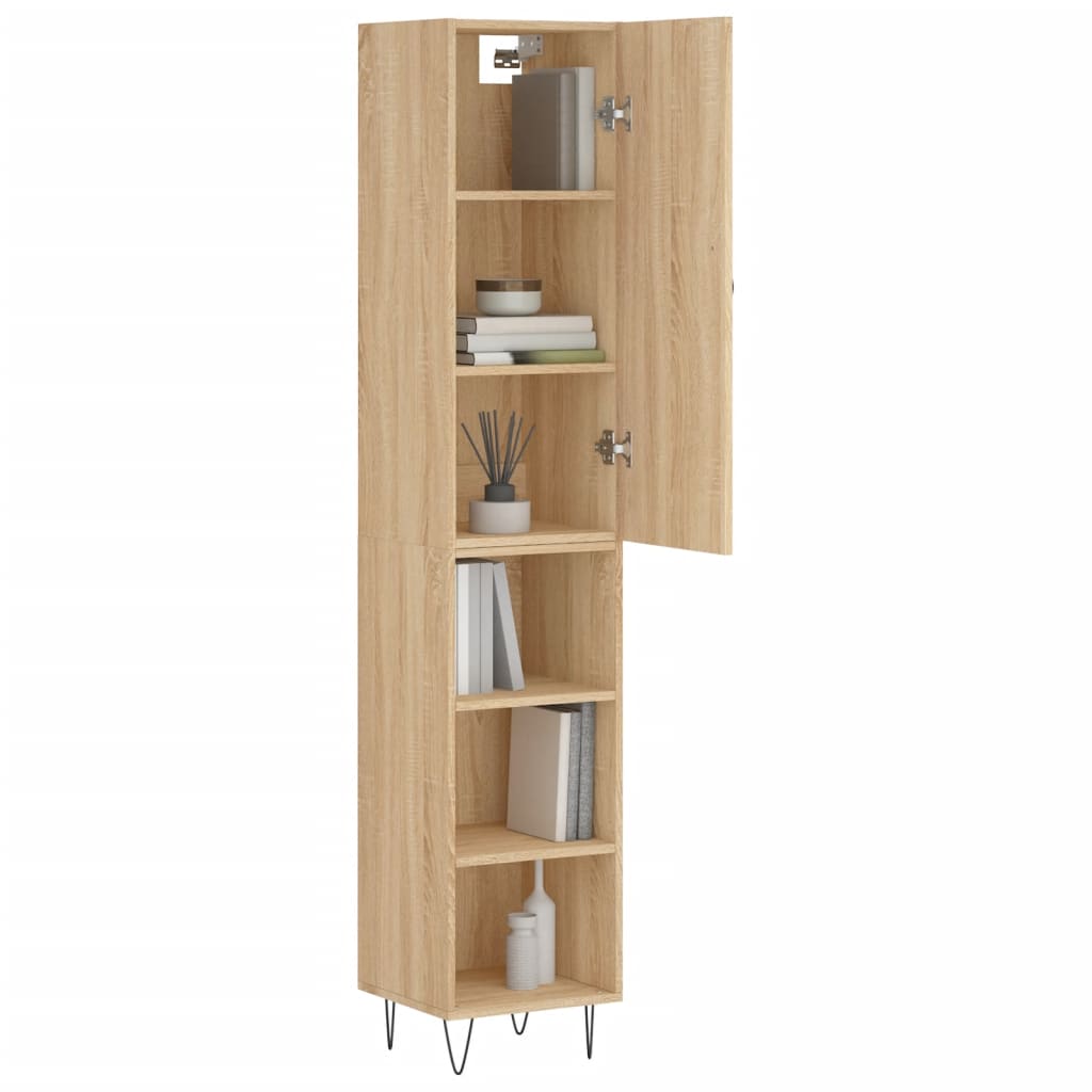 skab 34,5x34x180 cm konstrueret træ sonoma-eg