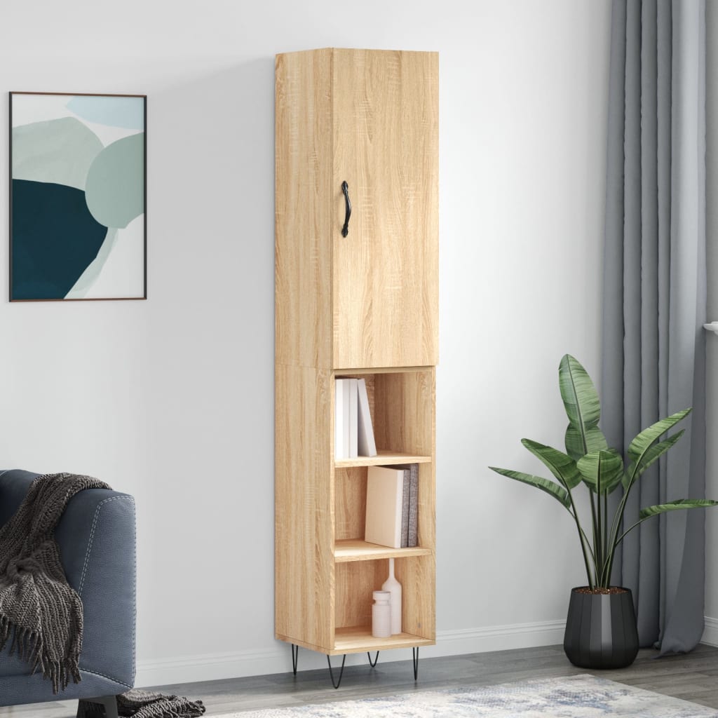 skab 34,5x34x180 cm konstrueret træ sonoma-eg