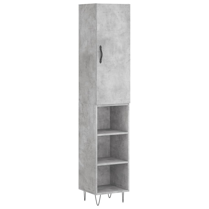skab 34,5x34x180 cm konstrueret træ betongrå