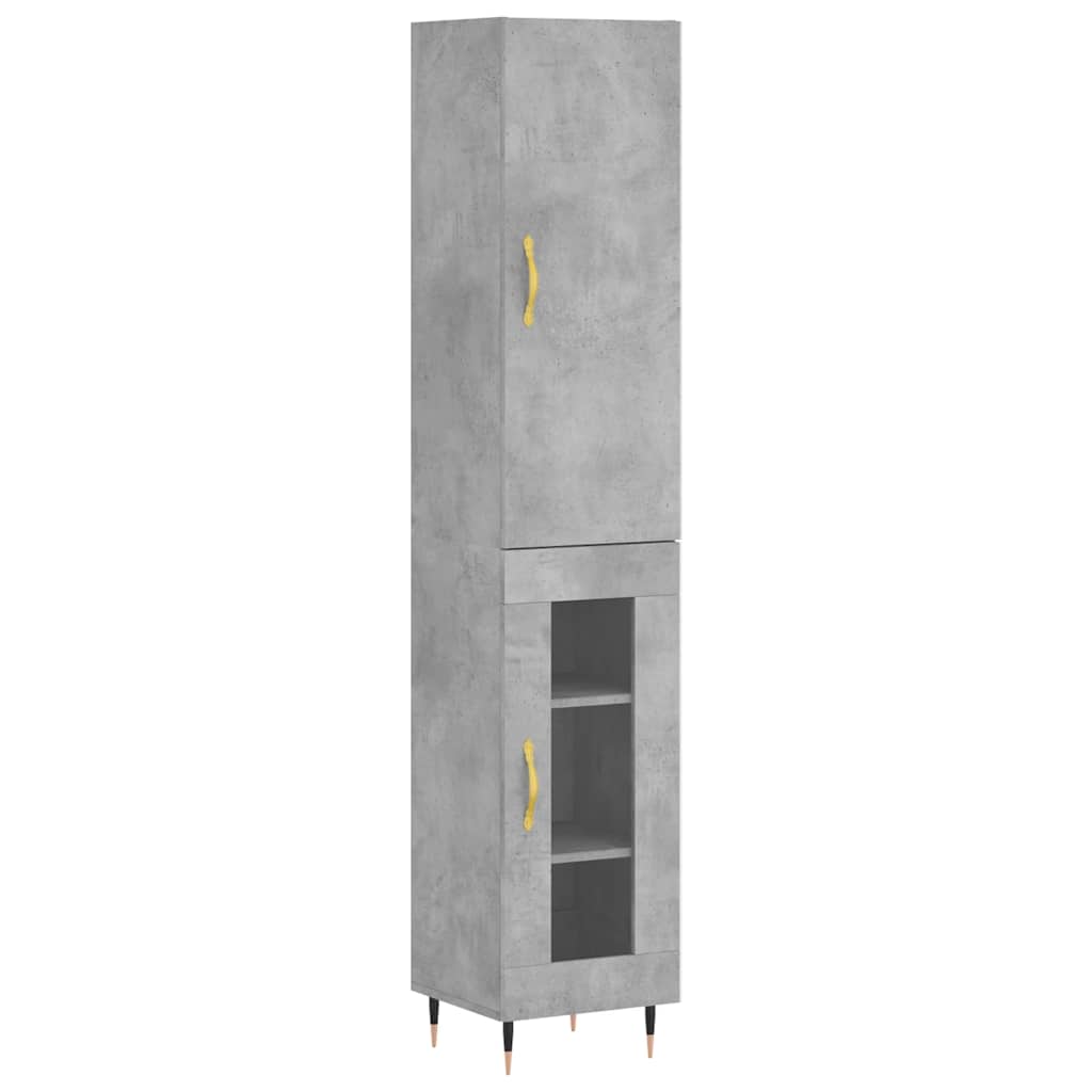 skab 34,5x34x180 cm konstrueret træ betongrå