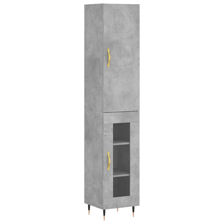skab 34,5x34x180 cm konstrueret træ betongrå