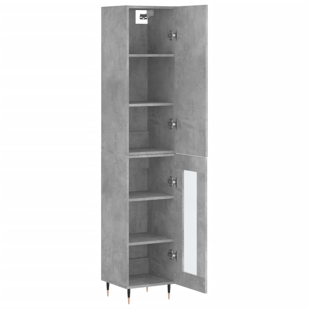 skab 34,5x34x180 cm konstrueret træ betongrå