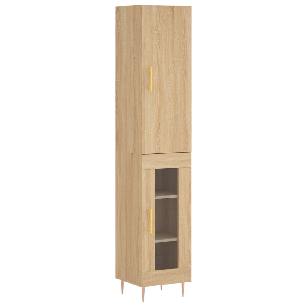 skab 34,5x34x180 cm konstrueret træ sonoma-eg