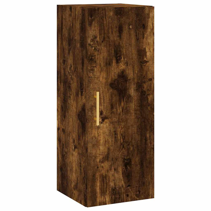 skab 34,5x34x180 cm konstrueret træ røget egetræ