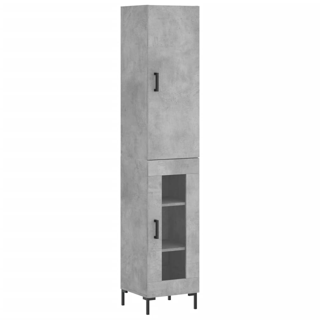 skab 34,5x34x180 cm konstrueret træ betongrå