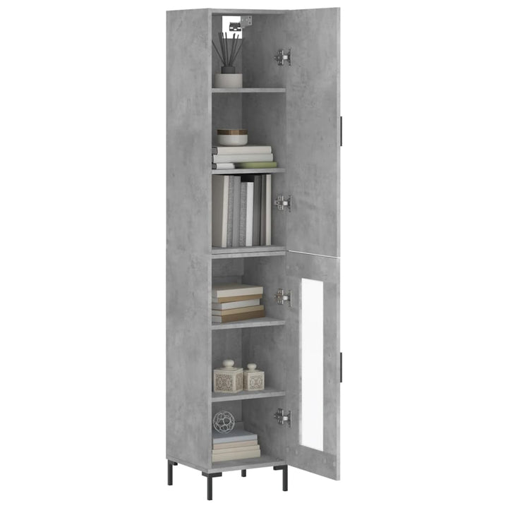 skab 34,5x34x180 cm konstrueret træ betongrå