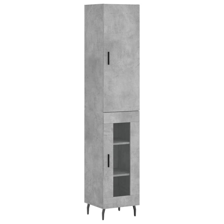 skab 34,5x34x180 cm konstrueret træ betongrå