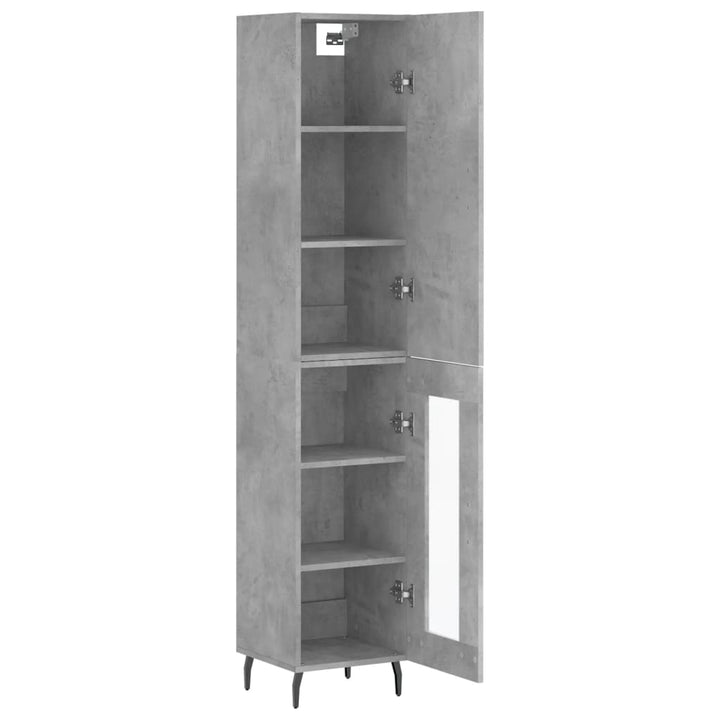 skab 34,5x34x180 cm konstrueret træ betongrå