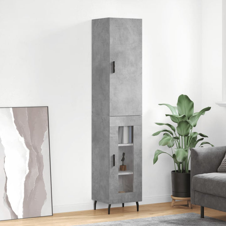 skab 34,5x34x180 cm konstrueret træ betongrå