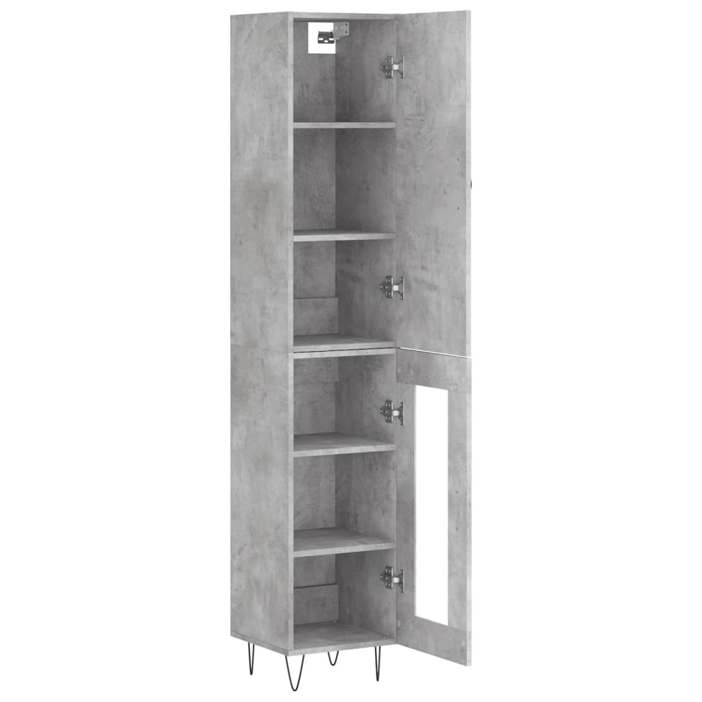 skab 34,5x34x180 cm konstrueret træ betongrå