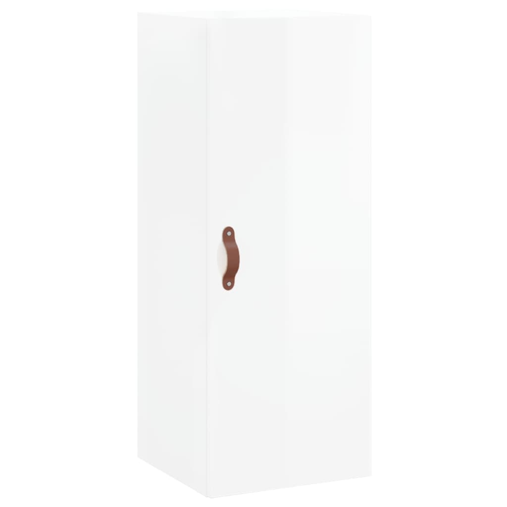 skab 34,5x34x180 cm konstrueret træ hvid højglans