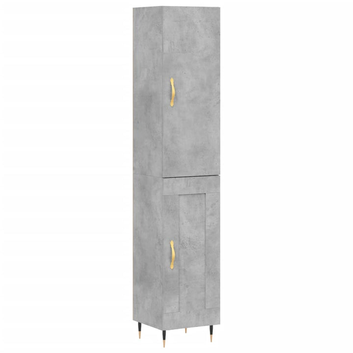 skab 34,5x34x180 cm konstrueret træ betongrå