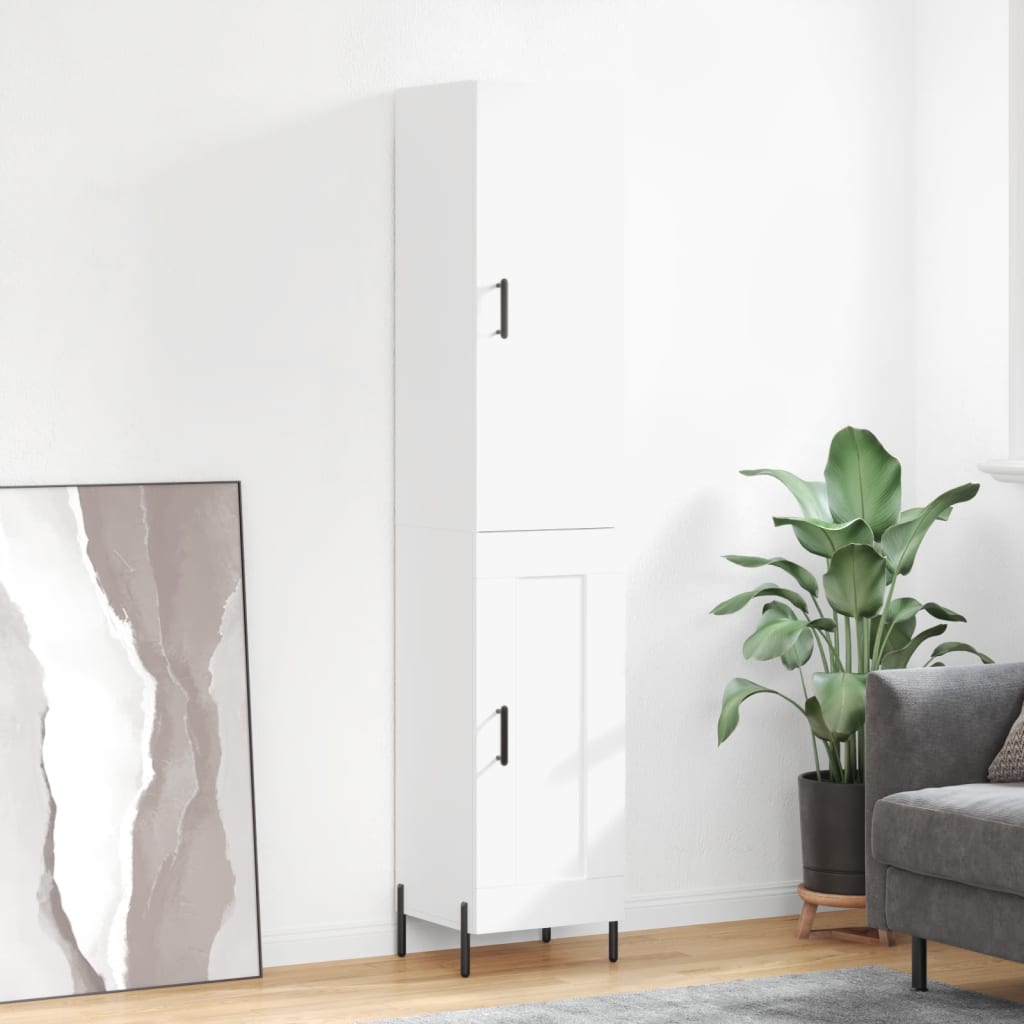 skab 34,5x34x180 cm konstrueret træ hvid