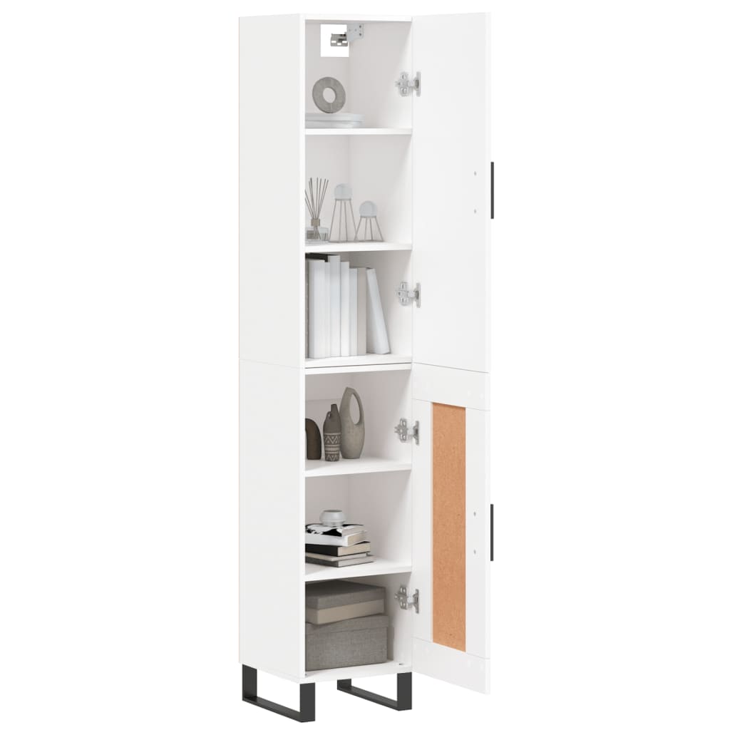 skab 34,5x34x180 cm konstrueret træ hvid