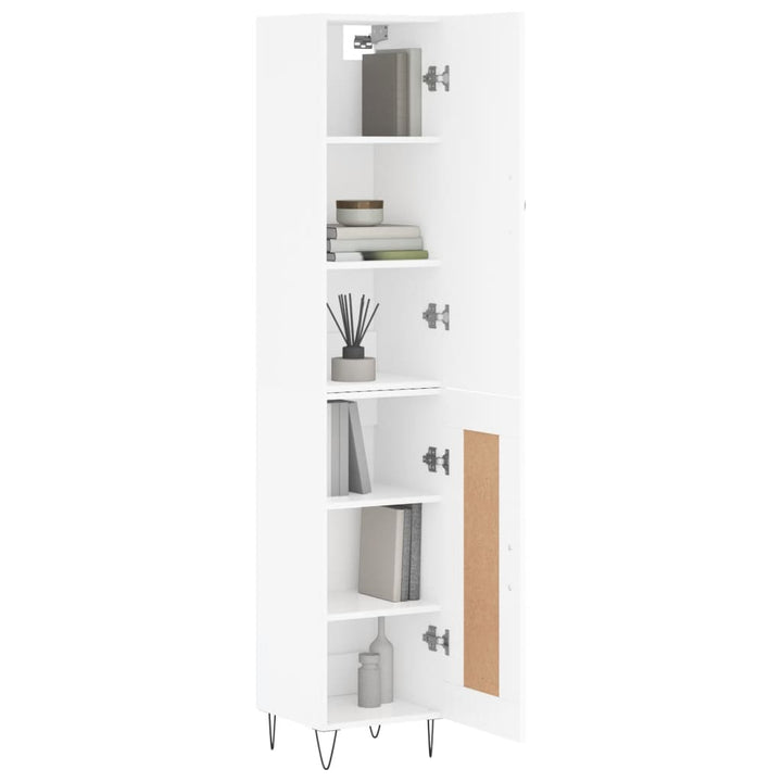 skab 34,5x34x180 cm konstrueret træ hvid