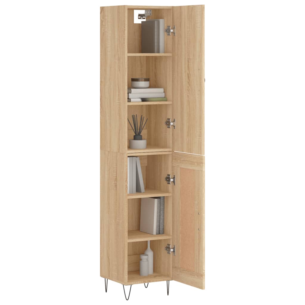skab 34,5x34x180 cm konstrueret træ sonoma-eg
