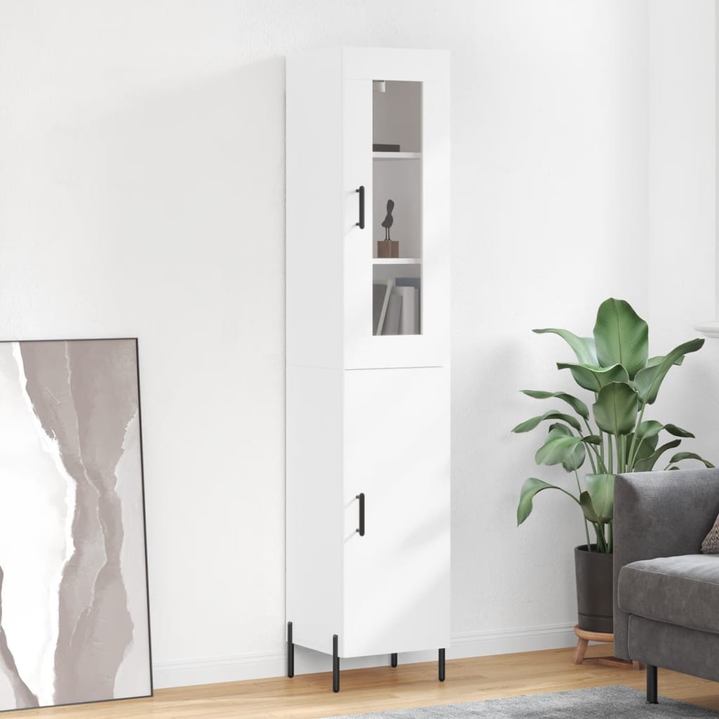 skab 34,5x34x180 cm konstrueret træ hvid