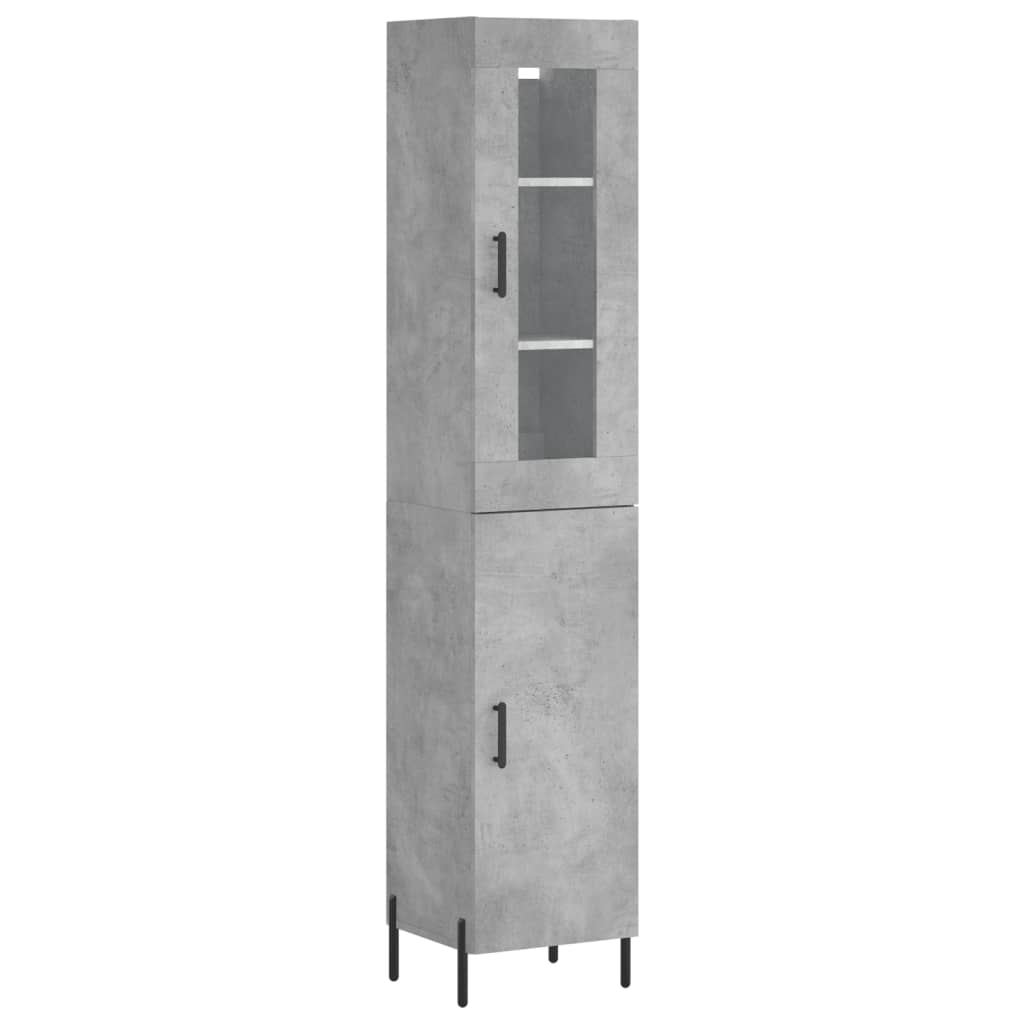 skab 34,5x34x180 cm konstrueret træ betongrå