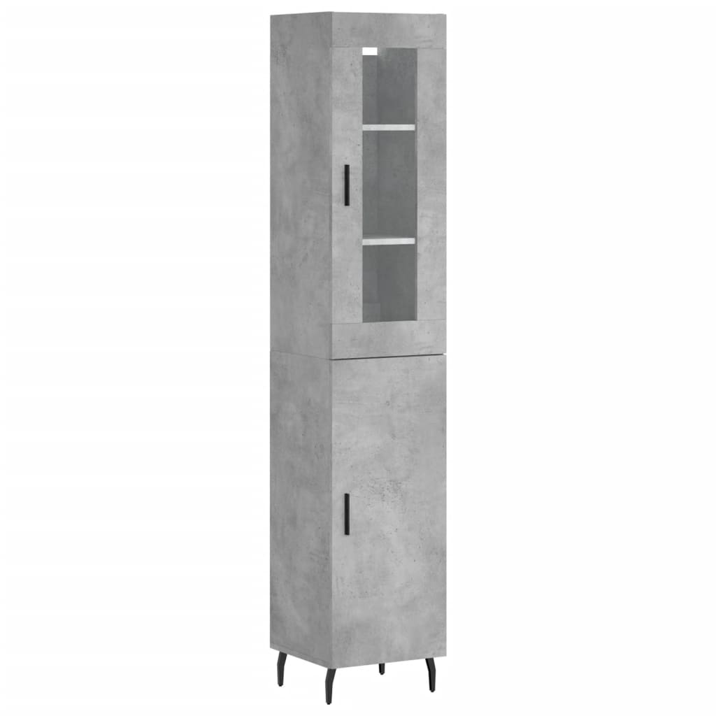 skab 34,5x34x180 cm konstrueret træ betongrå