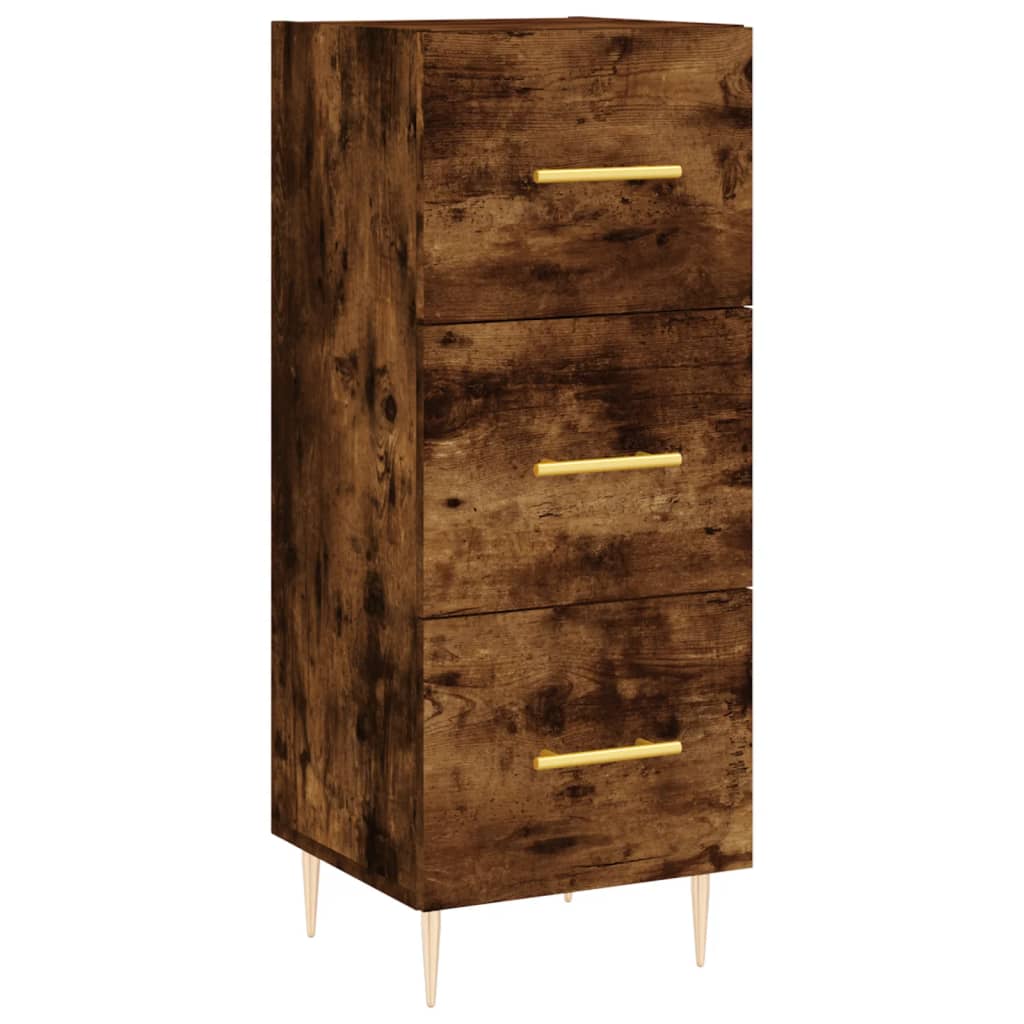skab 34,5x34x180 cm konstrueret træ røget egetræ