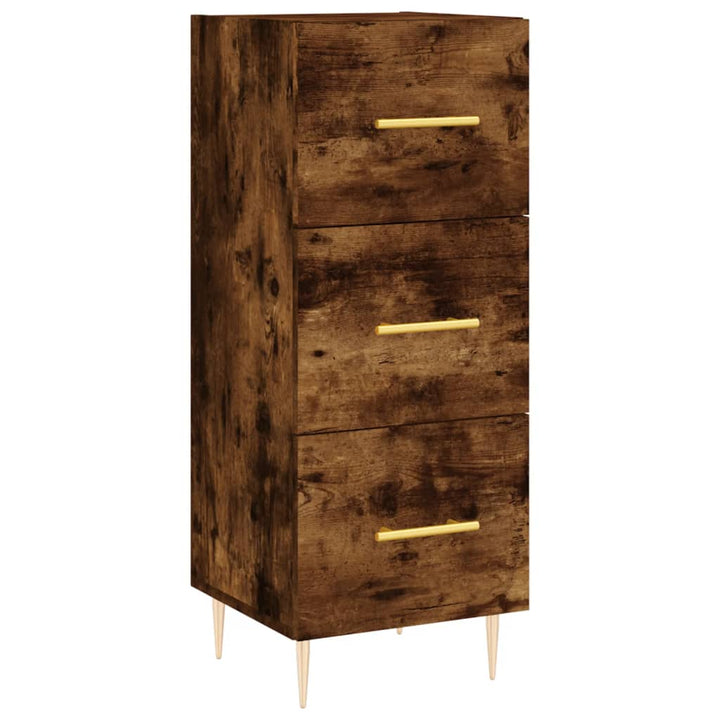 skab 34,5x34x180 cm konstrueret træ røget egetræ
