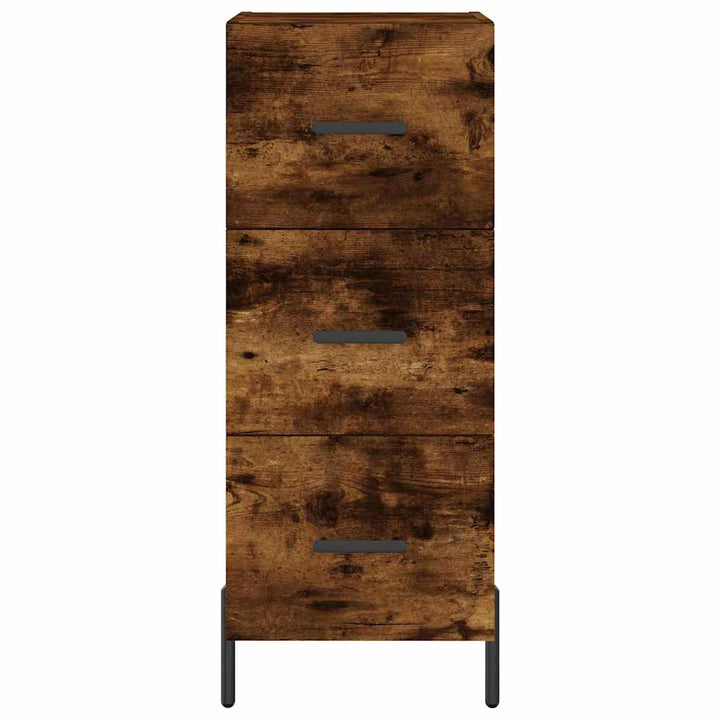 skab 34,5x34x180 cm konstrueret træ røget egetræ